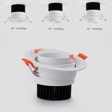 Dimmable LED Embedded Zoom 15-60 degrees COB Downlights 9W 12W 15W 20W 30W 35W Ceiling Lamp Spot Lights 85-265V Indoor lighting