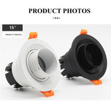 Dimmable LED Embedded Zoom 15-60 degrees COB Downlights 9W 12W 15W 20W 30W 35W Ceiling Lamp Spot Lights 85-265V Indoor lighting