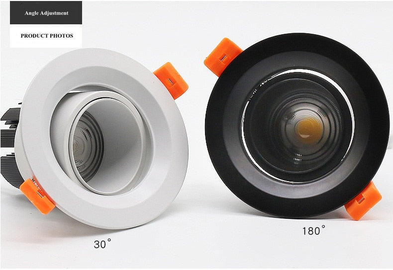 Dimmable LED Embedded Zoom 15-60 degrees COB Downlights 9W 12W 15W 20W 30W 35W Ceiling Lamp Spot Lights 85-265V Indoor lighting