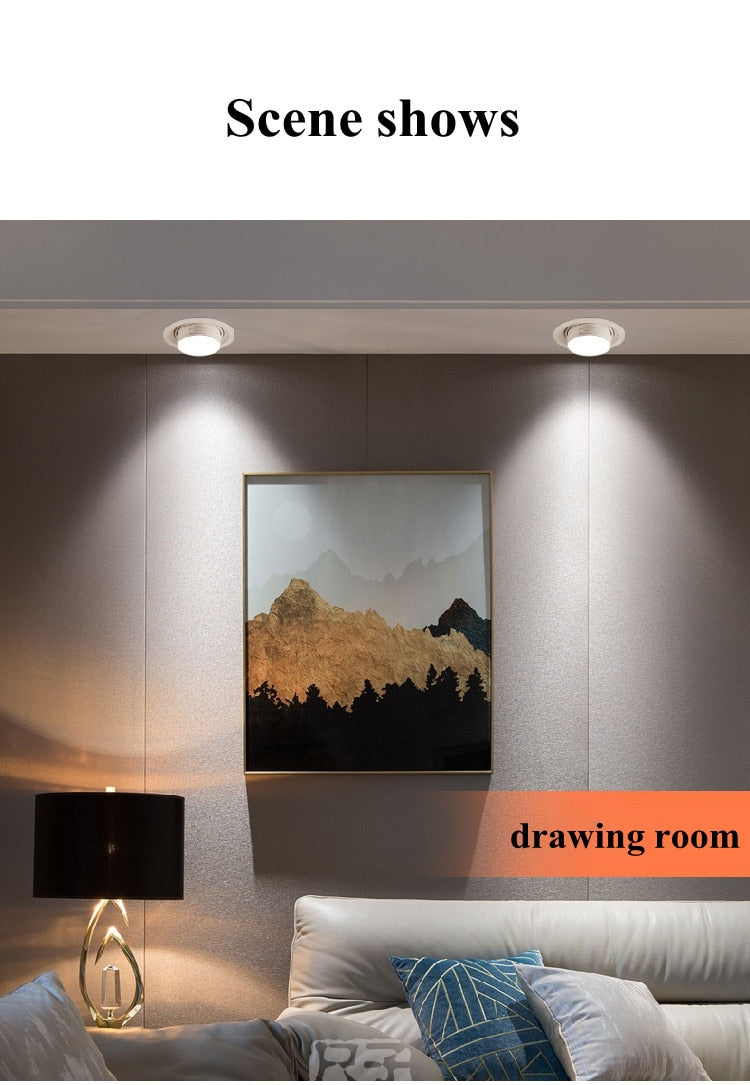 Dimmable LED Embedded Zoom 15-60 degrees COB Downlights 9W 12W 15W 20W 30W 35W Ceiling Lamp Spot Lights 85-265V Indoor lighting