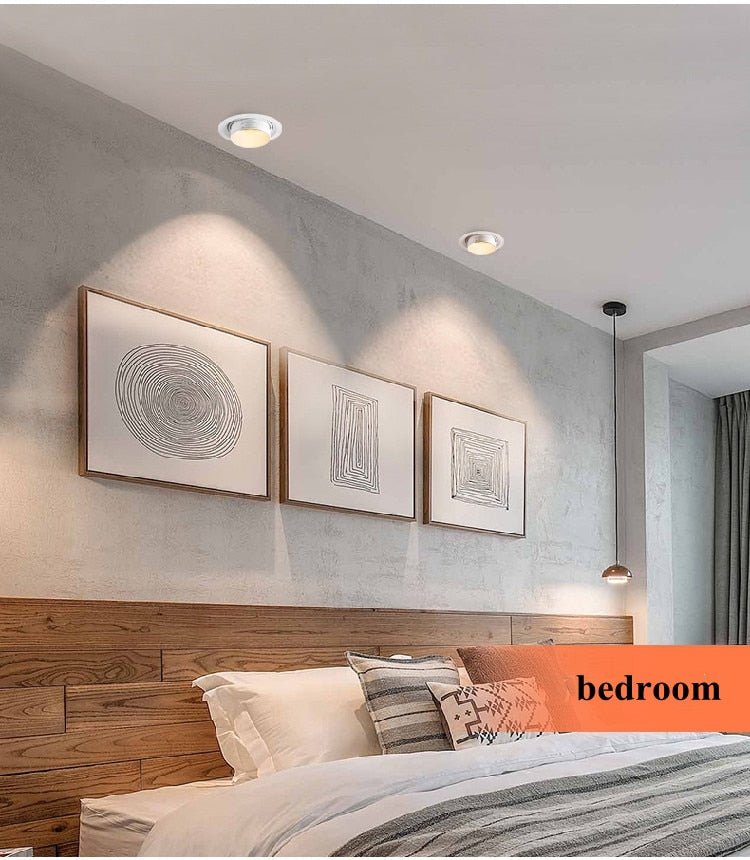 Dimmable LED Embedded Zoom 15-60 degrees COB Downlights 9W 12W 15W 20W 30W 35W Ceiling Lamp Spot Lights 85-265V Indoor lighting