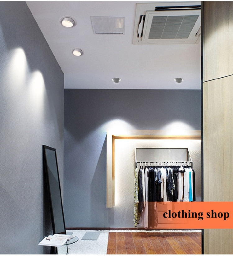 Dimmable LED Embedded Zoom 15-60 degrees COB Downlights 9W 12W 15W 20W 30W 35W Ceiling Lamp Spot Lights 85-265V Indoor lighting