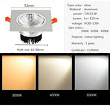 Super Bright LED Recessed Ceiling Lamp Square Downlight COB 7W 9W 12W 24W 36W LED Spot light decoration led light AC 110V 220V