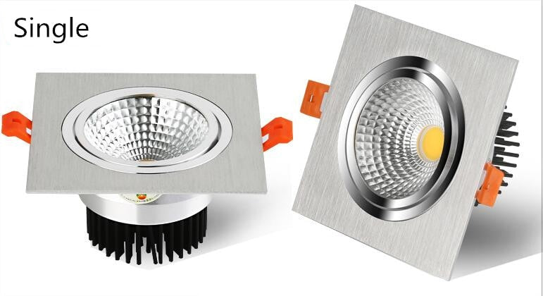 Super Bright LED Recessed Ceiling Lamp Square Downlight COB 7W 9W 12W 24W 36W LED Spot light decoration led light AC 110V 220V