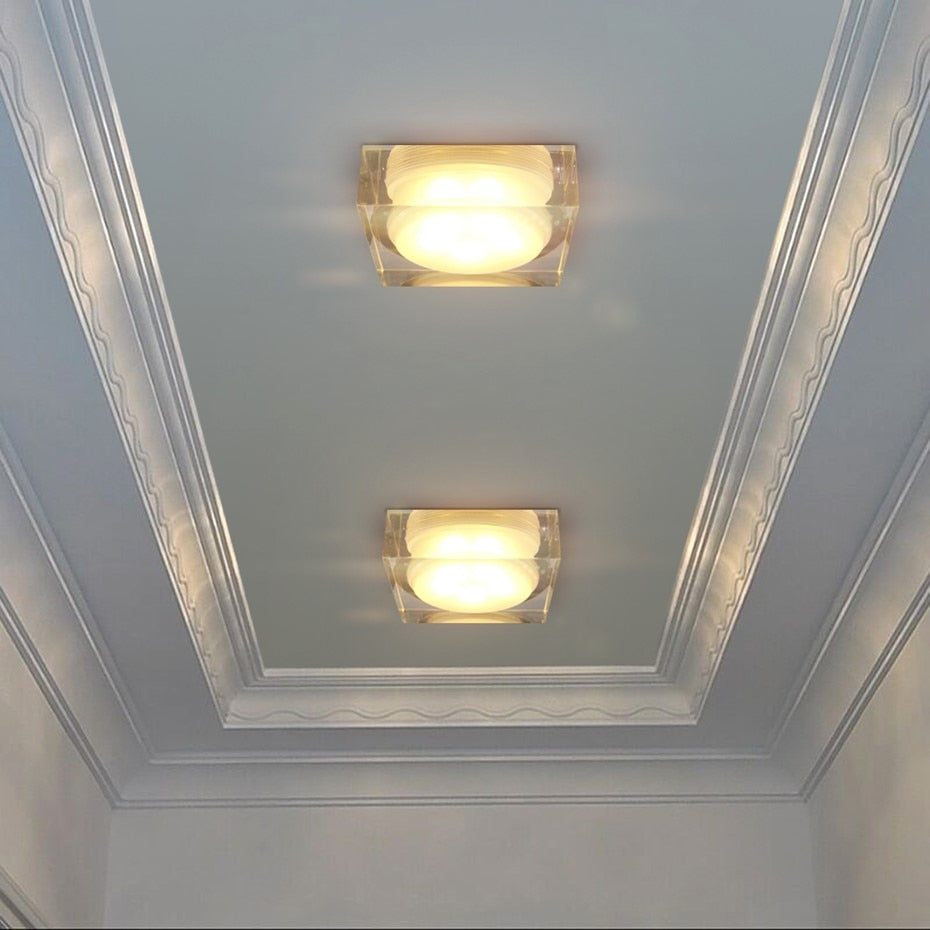 LED Crystal Ceilng Light Round/Square 1W 5W 12W LED Spot light 85-265V Recessed LED Crystal Downlight for Home Kitchen Lighting