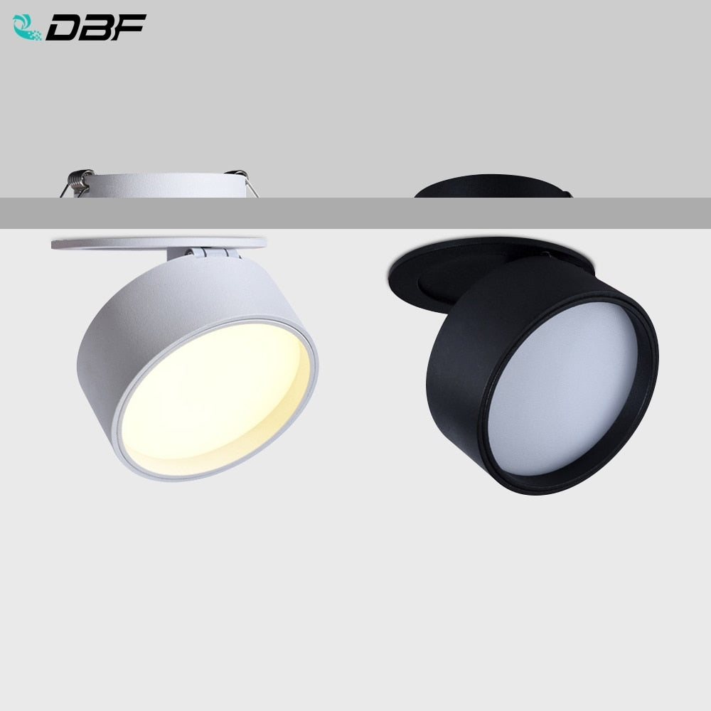 DBF Angle Adjustable Recessed Downlight Dimmable 7W 10W 12W Frosted Lens Ceiling Spot Light for Pictures Background AC110V 220V