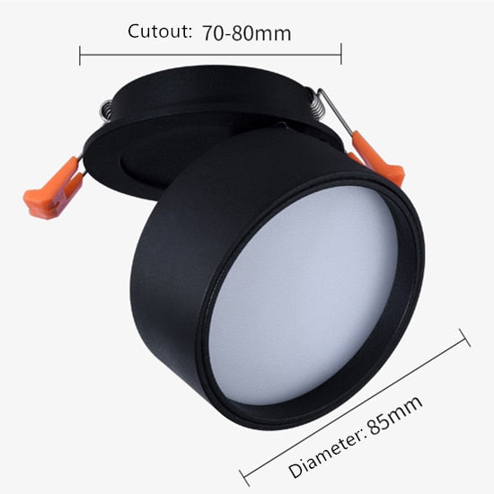 DBF Angle Adjustable Recessed Downlight Dimmable 7W 10W 12W Frosted Lens Ceiling Spot Light for Pictures Background AC110V 220V