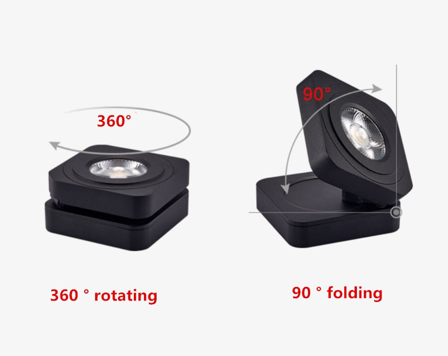 Folding COB LED Downlights 7W 10W 12W 15W Surface Mounted Led Ceiling Lamps Spot Light 360 Degree Rotation Downlights AC85-265V