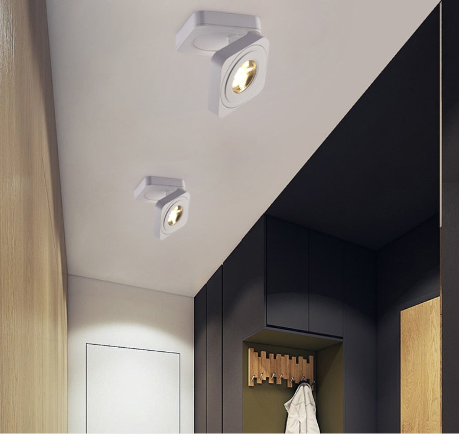 Folding COB LED Downlights 7W 10W 12W 15W Surface Mounted Led Ceiling Lamps Spot Light 360 Degree Rotation Downlights AC85-265V