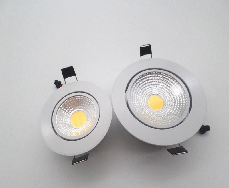 Dimmable Recessed LED Downlight AC85-265V 18W 15W 12W 9W 7W 5W LED COB Spot Light Ceiling Lamp Aluminum Round LED Panel Light