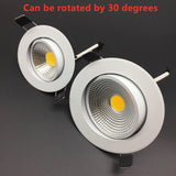 Dimmable Recessed LED Downlight AC85-265V 18W 15W 12W 9W 7W 5W LED COB Spot Light Ceiling Lamp Aluminum Round LED Panel Light