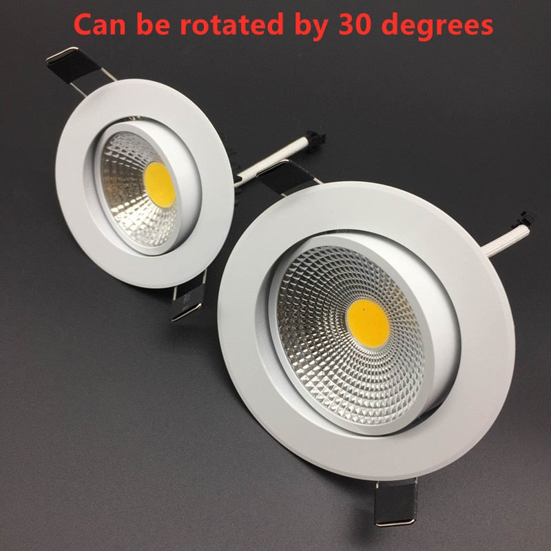 Dimmable Recessed LED Downlight AC85-265V 18W 15W 12W 9W 7W 5W LED COB Spot Light Ceiling Lamp Aluminum Round LED Panel Light