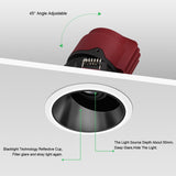 DBF 2021 New Deep-Glare LED Recessed Downlight 7W 12W 15W 45 Degrees Angle Adjust Round Ceiling Spot Lights Kitchen Living Room