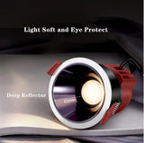 DBF 2021 New Deep-Glare LED Recessed Downlight 7W 12W 15W 45 Degrees Angle Adjust Round Ceiling Spot Lights Kitchen Living Room