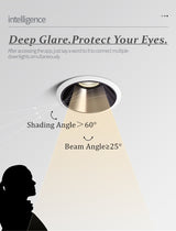 DBF 2021 New Deep-Glare LED Recessed Downlight 7W 12W 15W 45 Degrees Angle Adjust Round Ceiling Spot Lights Kitchen Living Room