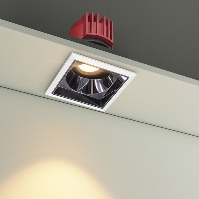 DBF 2021 New Deep-Glare LED Recessed Downlight 7W 12W 15W 45 Degrees Angle Adjust Round Ceiling Spot Lights Kitchen Living Room