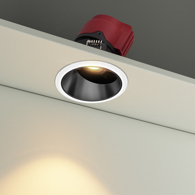 DBF 2021 New Deep-Glare LED Recessed Downlight 7W 12W 15W 45 Degrees Angle Adjust Round Ceiling Spot Lights Kitchen Living Room