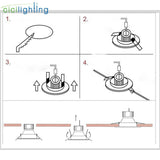 Ring Solid Wood led Downlight 3W 5W 7W led Recessed Lights  LED Ceiling Spotlights Industrial Office Living Room Background Lamp