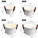 Frameless angle adjustable embedded LED downlight 5W 7W 12W 20W dimmable deep glare LED ceiling spotlights home lighting