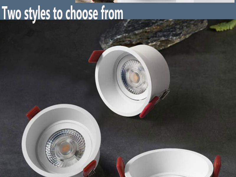 Frameless angle adjustable embedded LED downlight 5W 7W 12W 20W dimmable deep glare LED ceiling spotlights home lighting