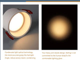 Frameless angle adjustable embedded LED downlight 5W 7W 12W 20W dimmable deep glare LED ceiling spotlights home lighting