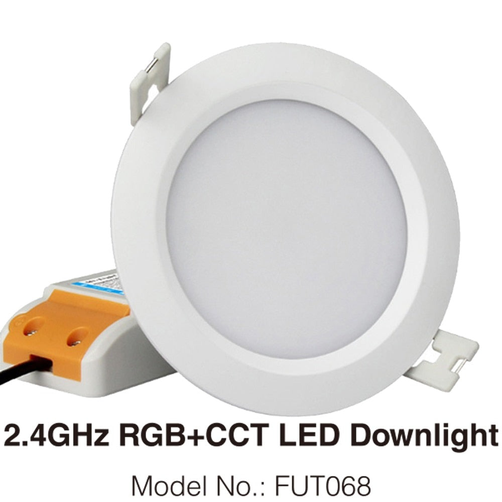 FUT068 Milight 2.4G 6W RGB+CCT LED Downlight 85V-265V LED Round Dimmable Reccessed LED Light with 2.4G 4zone Remote Support Wi-Fi 