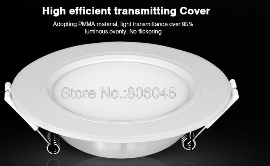 FUT068 Milight 2.4G 6W RGB+CCT LED Downlight 85V-265V LED Round Dimmable Reccessed LED Light with 2.4G 4zone Remote Support Wi-Fi 