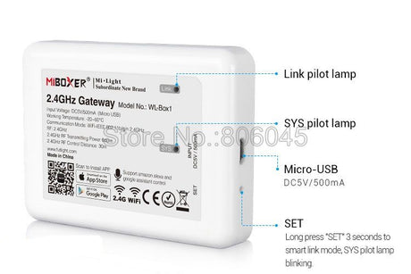 FUT068 Milight 2.4G 6W RGB+CCT LED Downlight 85V-265V LED Round Dimmable Reccessed LED Light with 2.4G 4zone Remote Support Wi-Fi 