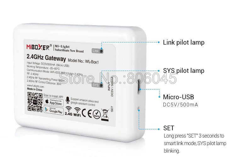FUT068 Milight 2.4G 6W RGB+CCT LED Downlight 85V-265V LED Round Dimmable Reccessed LED Light with 2.4G 4zone Remote Support Wi-Fi 