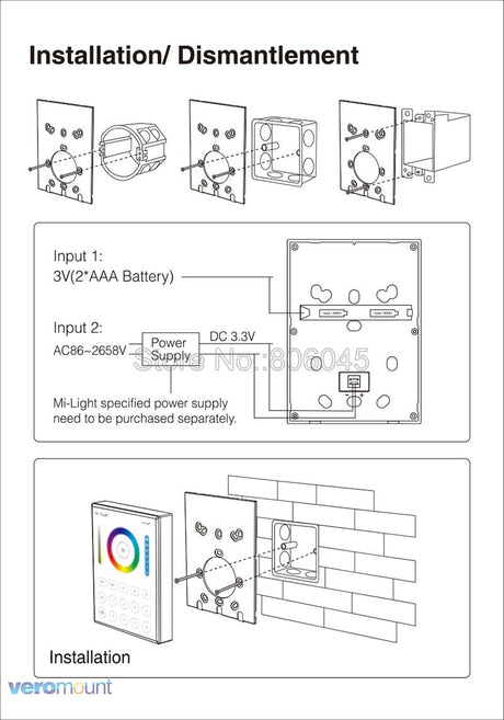 FUT068 Milight 2.4G 6W RGB+CCT LED Downlight 85V-265V LED Round Dimmable Reccessed LED Light with 2.4G 4zone Remote Support Wi-Fi 