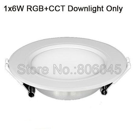 FUT068 Milight 2.4G 6W RGB+CCT LED Downlight 85V-265V LED Round Dimmable Reccessed LED Light with 2.4G 4zone Remote Support Wi-Fi 