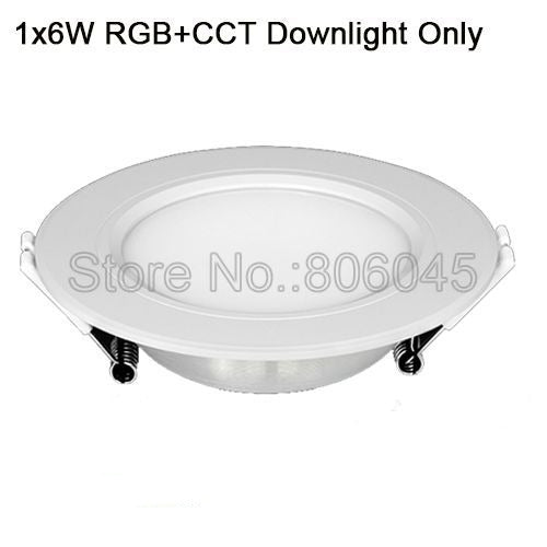 FUT068 Milight 2.4G 6W RGB+CCT LED Downlight 85V-265V LED Round Dimmable Reccessed LED Light with 2.4G 4zone Remote Support Wi-Fi 