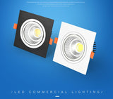 Recessed Square Dimmable LED Downlights 7W 9W 12W 15W 18W COB LED Ceiling Lamp Warm/Cold White LED Spot Lights Indoor Lighting