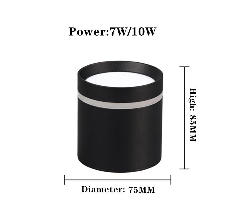 Dimmable Cylinder LED Downlights 7W/10W/12W/15W COB LED Ceiling Spot Lights AC85-265V LED Background Lamps Indoor Lighting