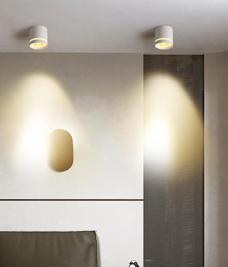 Dimmable Cylinder Led Downlight Surface 9W 12W 18W COB LED Ceiling Spot Lights AC220V LED Background Lamps Indoor Lighting Spot