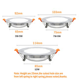 LED Downlight recessed LED lamp 12W 9W 7W 5W 3W AC220V led Ceiling Lamp for home room light Indoor LED Spot Lighting