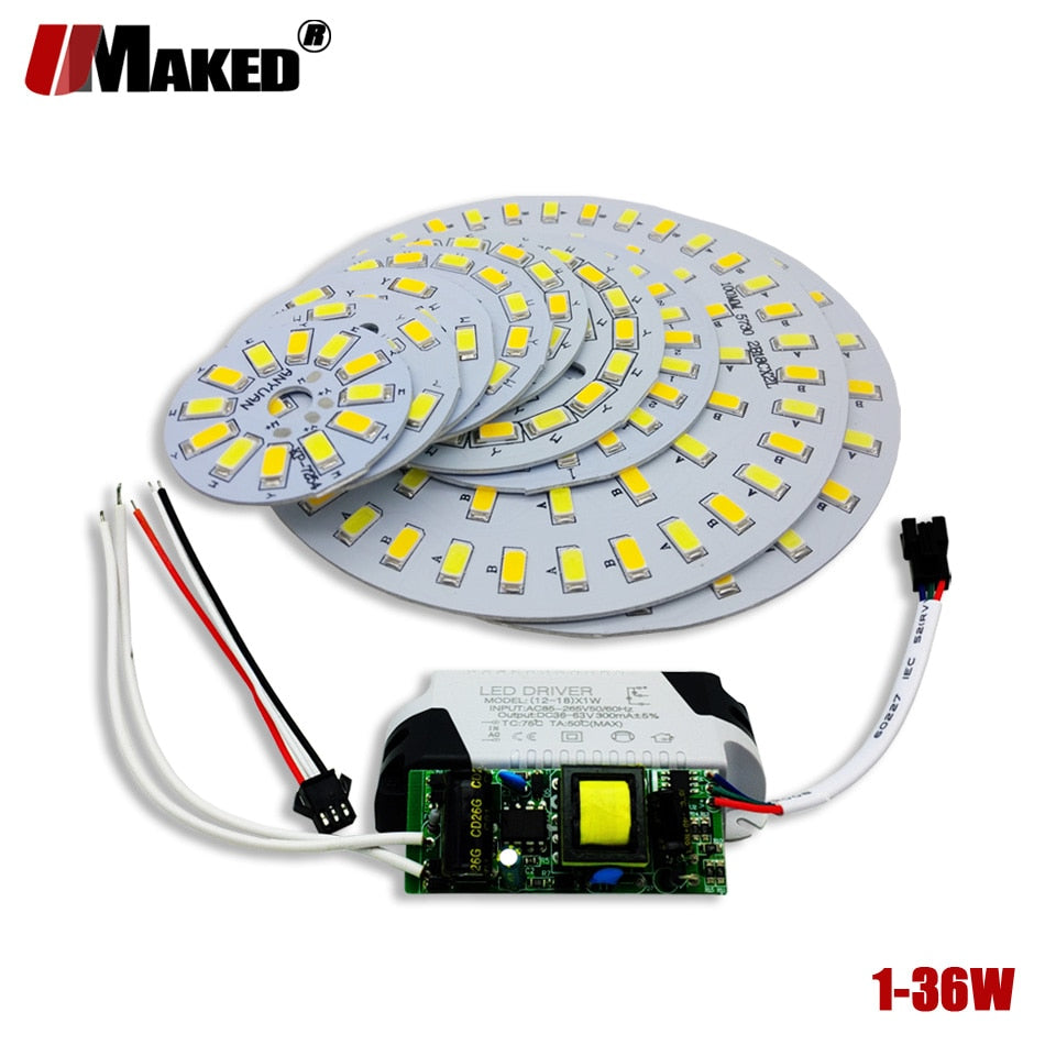 LED PCB+Dimmable Driver SMD 5730 lights source lamp panel 3W 5W 7W 9W 12W 15W 18W Aluminum plate for led bulb downlight diy