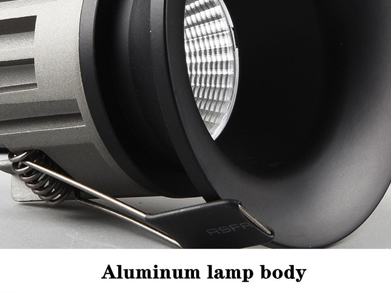 Dimmable Narrow Border Anti-glare Recessed COB LED Downlights AC85-265V 7W 12W 15W 18W LED Ceiling Lamps Hotel Villa Lighting