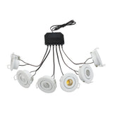 Mini LED Spot Downlights Lamp Set Ceiling Recessed 3W x 6 pcs COB 40mm Hole Silvery Black White 4m Long cord Cabinet Lights kit