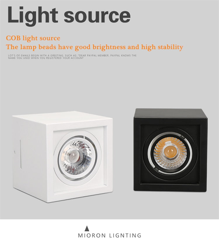 Dimmable LED no-open hole surface mounted downlight COB downlight 110v/220v 10W 20W LED ceiling spotlight home lighting