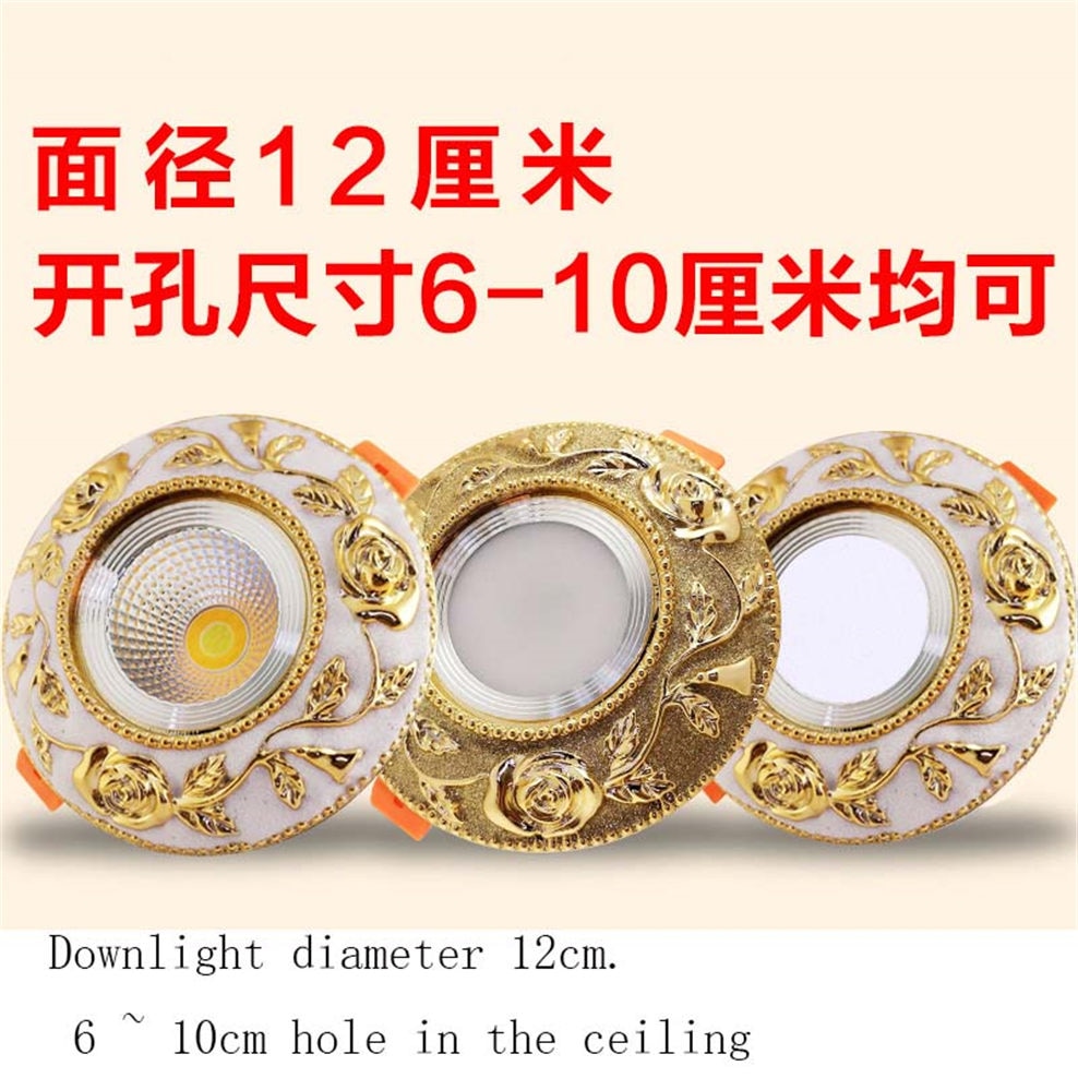 American Luxury Gold Cob Led Recessed Downlight Dimmable Spot Light Fixtures 3W 5W 7W Home Deco Living Room Aisle Ceilings Lamp