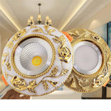 American Luxury Gold Cob Led Recessed Downlight Dimmable Spot Light Fixtures 3W 5W 7W Home Deco Living Room Aisle Ceilings Lamp