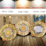 American Luxury Gold Cob Led Recessed Downlight Dimmable Spot Light Fixtures 3W 5W 7W Home Deco Living Room Aisle Ceilings Lamp