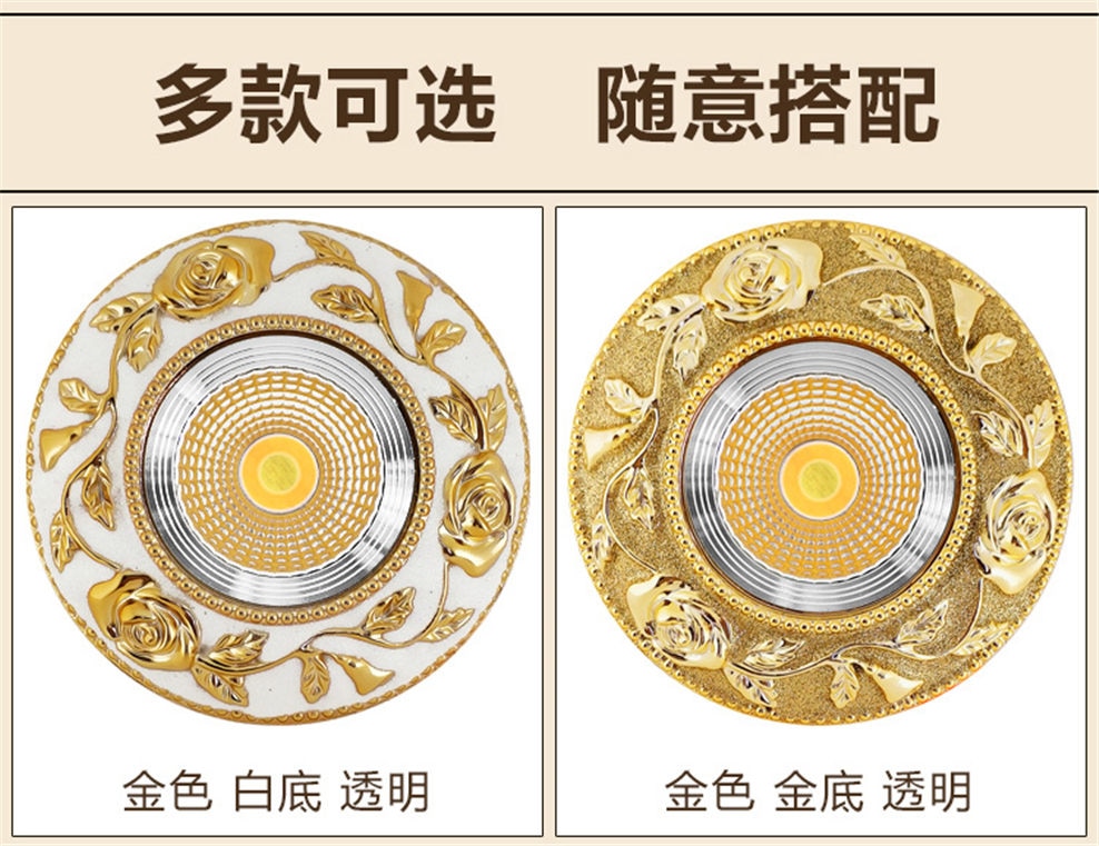 American Luxury Gold Cob Led Recessed Downlight Dimmable Spot Light Fixtures 3W 5W 7W Home Deco Living Room Aisle Ceilings Lamp