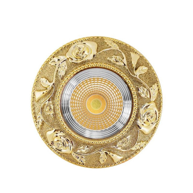 American Luxury Gold Cob Led Recessed Downlight Dimmable Spot Light Fixtures 3W 5W 7W Home Deco Living Room Aisle Ceilings Lamp