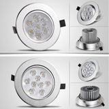 LED dimmable Ceiling light Epistar 9W 12w 15W 21W round LED ceiling lamp Recessed Spot light 110V-220V led ceiling lamp