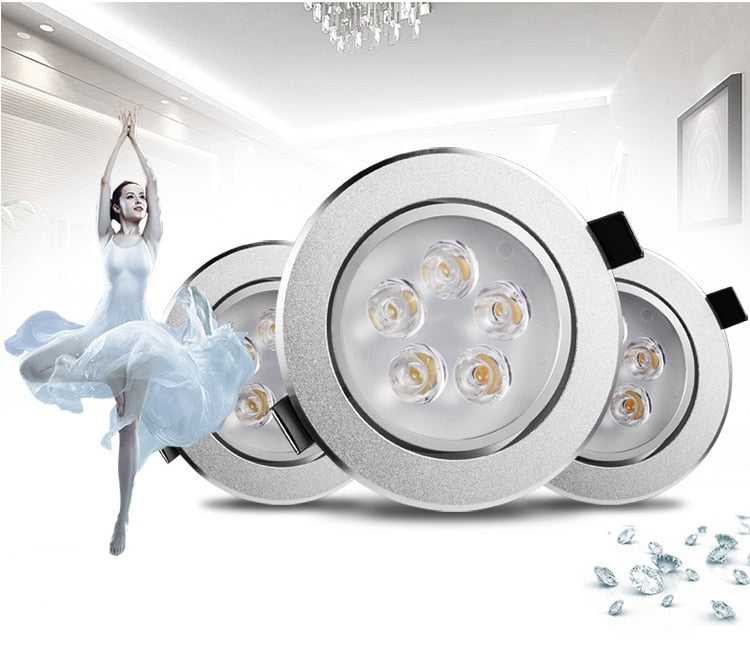 LED dimmable Ceiling light Epistar 9W 12w 15W 21W round LED ceiling lamp Recessed Spot light 110V-220V led ceiling lamp