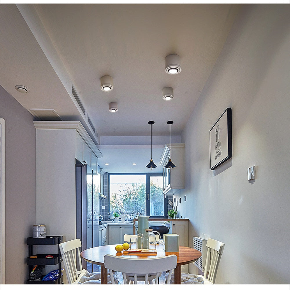 Surface Mounted LED Downlight 5W 7W 9W 15W Spot Light 360 angles revolve Dimmable LED Downlight AC85-265V + LED Driver