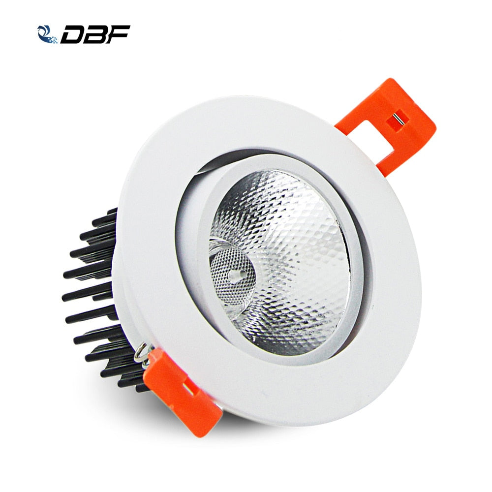 DBF Super Gorgeous Dimmable LED COB Recessed Ceiling Downlight 7W/9W/12W/15W/18W Ceiling Spot Light with AC85-265V LED Driver