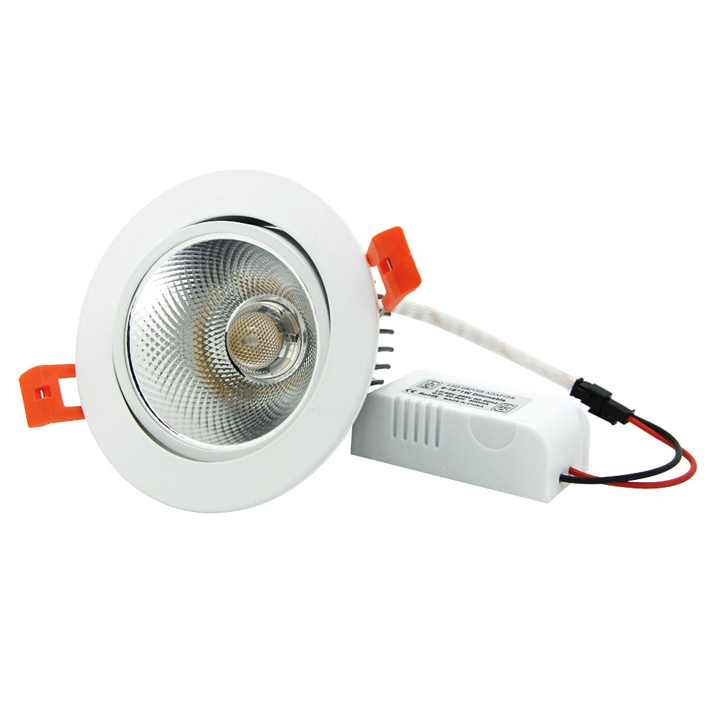 DBF Super Gorgeous Dimmable LED COB Recessed Ceiling Downlight 7W/9W/12W/15W/18W Ceiling Spot Light with AC85-265V LED Driver